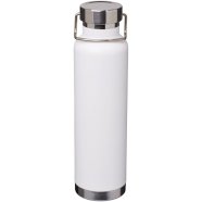 Thor 650 ml bakrena vakuum izolirana sportska boca, bijela s logom 