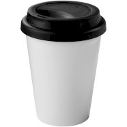 Zamzam 330 ml izolirana čaša, bijela, jednobojna crna s logom 