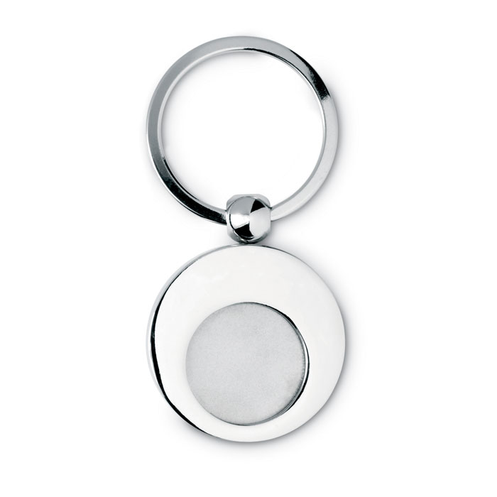 Promo  Metal privjesak za ključeve sa metalnim žetonom, sjajne srebrne boje