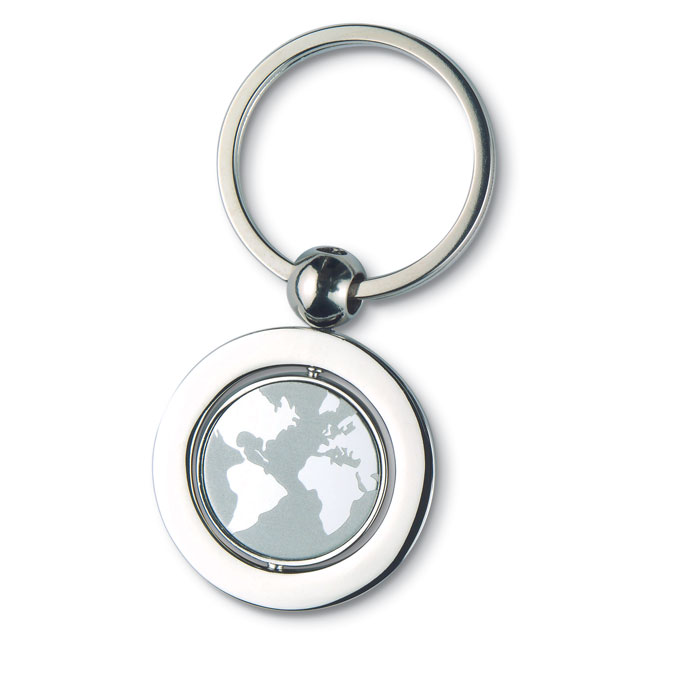 Promo  Privjesak za ključeve u obliku globusa, srebrne boje