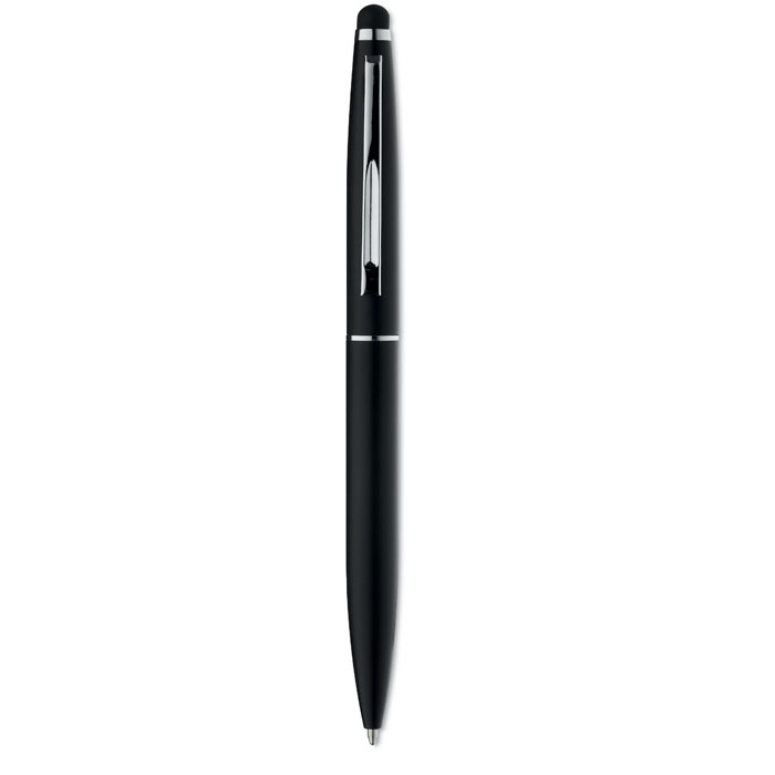 Promo  Twist aluminijska kemijska olovka sa olovkom za zaslon, crne boje