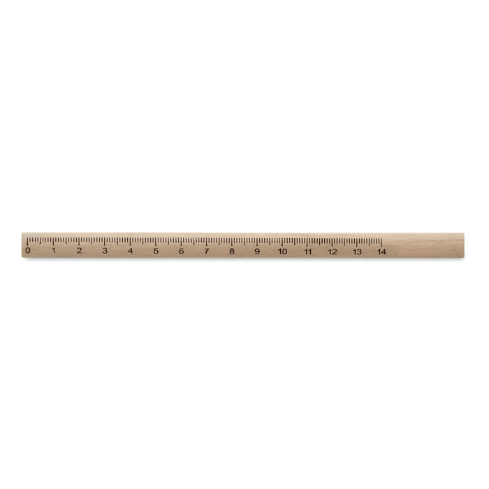 Promo  Drvena stolarska olovka od 14 cm s ravnalom