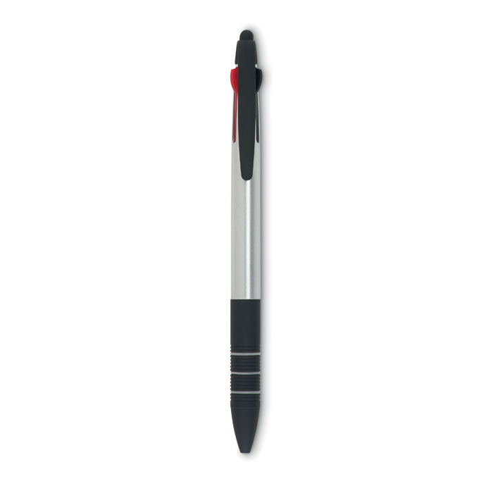 Promo  Kemijska olovka s olovkom za zaslon od ABS-a s 3 umetka različitih boja, crne boje