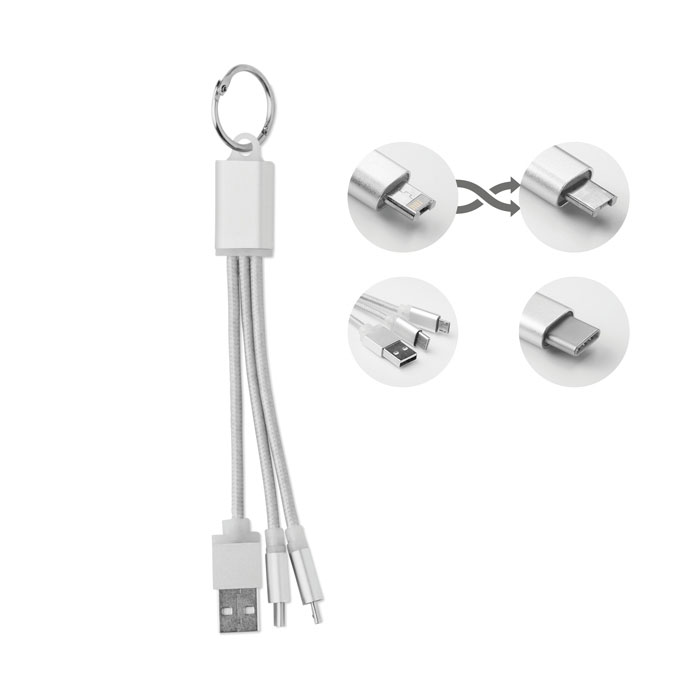 Promo  RIZO, Privjesak za ključeve s 1A micro USB-om i tip C kablom za punjenje